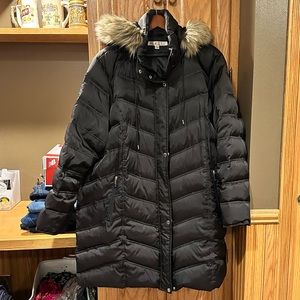 Kenneth Cole Down-filled Puffer Jacket w/ Detachable Hood, Size 2X in Black